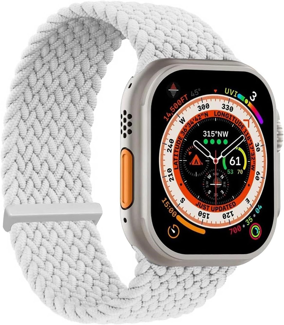 SE 3 44mm için Kordon, (Medium Size, 147mm) Knitted Fabric Loop Beyaz [ SE 3 44mm ile Uyumlu Kordon - Beyaz]