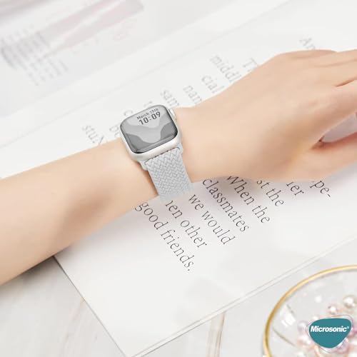 Alternative view of SE 3 44mm için Kordon, (Small Size, 127mm) Knitted Fabric Loop Beyaz [ SE 3 44mm ile Uyumlu Kordon - Beyaz]