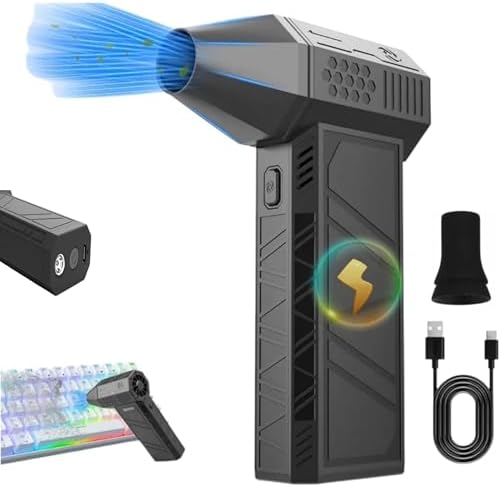 Turbo Jet Fan 120.000 RPM Şarjlı Ek Başlıklı 3 Kademeli Fenerli Basınçlı Hava Püskürtme Temizleyici – Taşınabilir Toz Üfleme PC Klavye Kasa Oto Araç Kurutucu Su İtici Araba Temizliği Mangal Fanı