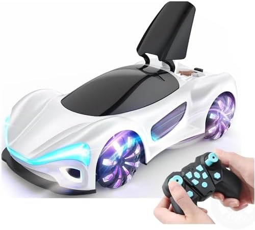 Giffy/Oyuncak 2.4 GhZ Uzaktan Kumandalı Şarjlı Elektrikli Araba 4X4 Şarj İstasyonlu Buharlı Led Işıklı Sesli Müzikli Full Fonksiyon 4 Çeker Atabilen 1200 MaH Şarjlı Pilli (PREMİUM BEYAZ)