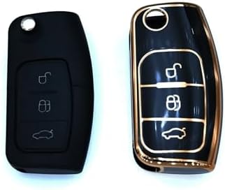 Alternative view of AutoHan Keys Focus, Fiesta, Mondeo, C-Max, Courier Araç Kumanda Kılıfı, 3 Tuşlu, Siyah-Altın