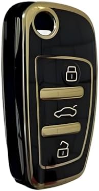 Alternative view of AutoHan Keys A1 A3 A4 A5 A6 A7 Q3 Q5 Q7 Serisi Anahtar Koruma Kılıfı, Siyah-Altın