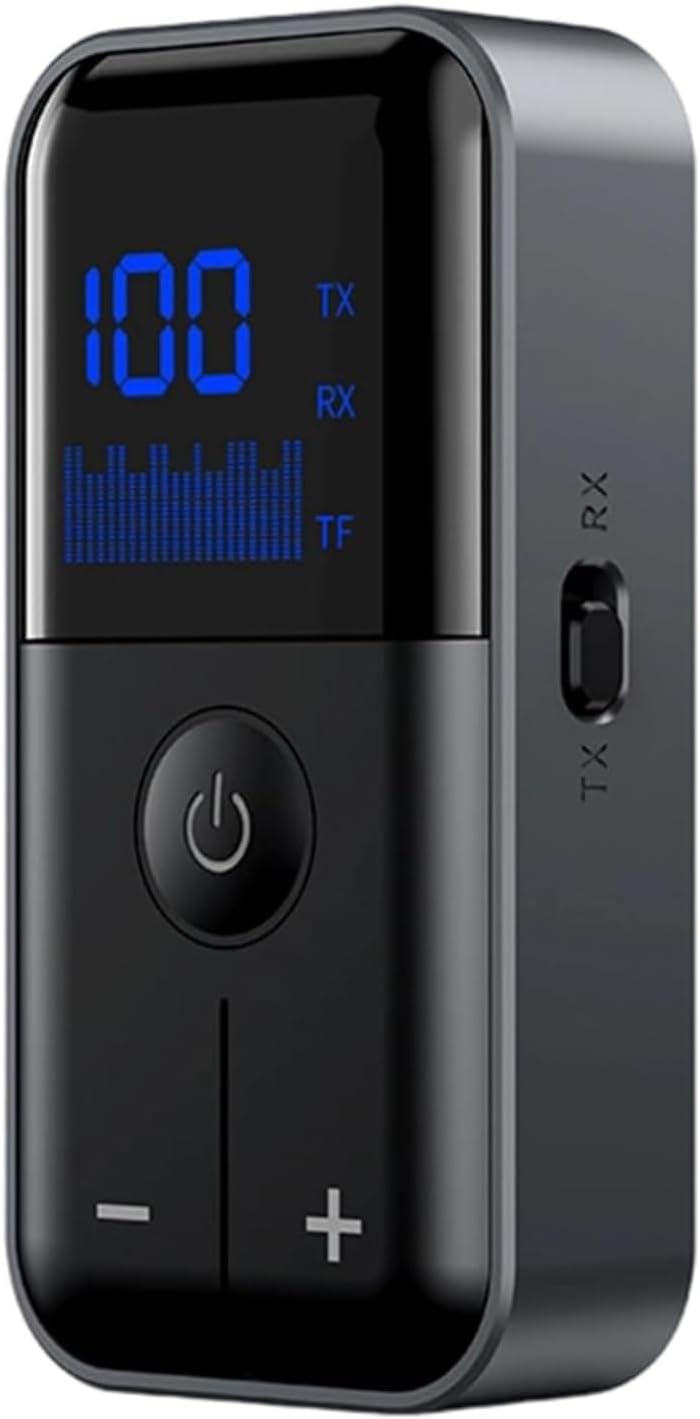 Alternative view of Bluetooth 5.4 Kablosuz Ses Alıcı-Verici Adaptör, LCD Ekranlı, 10 Metre Menzilli, TF Kart Destekli, Yüksek Kaliteli Ses İletimi