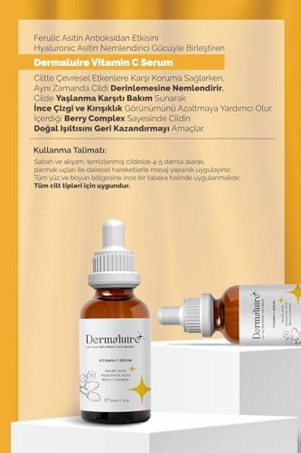 Alternative view of Aydınlatıcı, Ton Eşitleyici, Leke Karşıtı Vitamin C Serum 30ml (Ferulik Asit, Hyaluronik Asit)