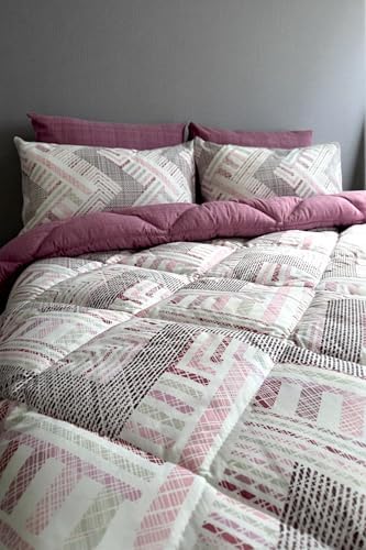 Alternative view of Çift Kişilik 4 Yastık Kılıflı Lastikli Çarşaflı Çift Taraflı Desenli Uyku Seti- Gül Kurusu