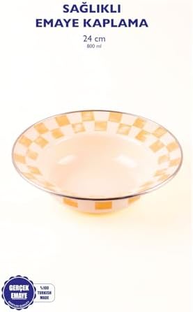 Dama Desenli Çukur Makarna Ve Salata Tabağı 24Cm