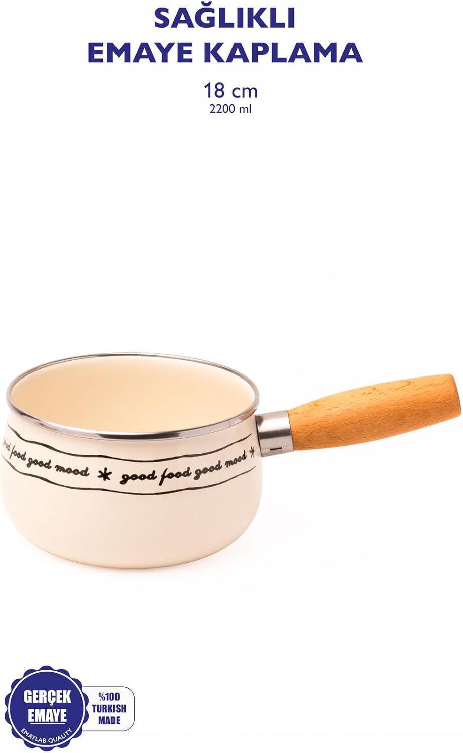 Ahşap Saplı Haşlama Tavası 18Cm (2,2 Litre)