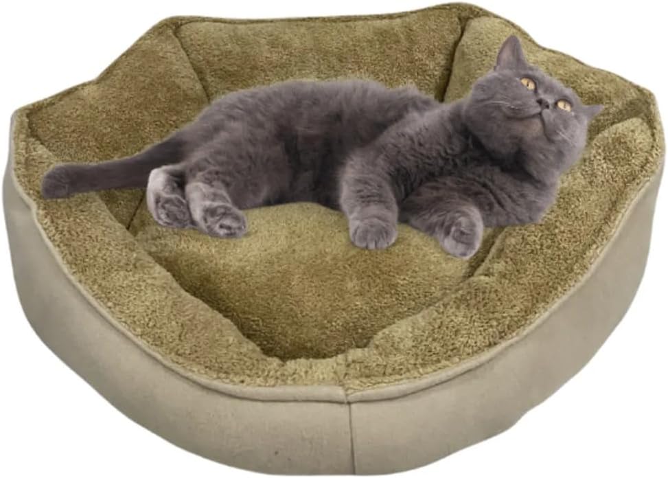 Yumuşak Silinebilir Kedi Ve Köpek Yatağı 55 Cm Çap Kahverengi
