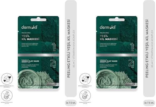 Peeling Etkili Yeşil Kil Maskesi 2x 7.5 ml 2li paket