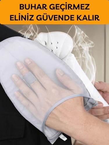 Beylini Buharlı Ütü Eldiveni Mini Ütü Pedi Sıcaklık Buhar Geçirmez Ütü Masası Eldiveni Taşınır Bez 15x25 CM (Gri)