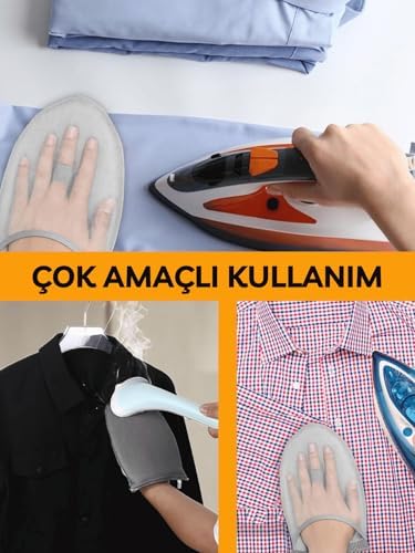 Alternative view of Beylini Buharlı Ütü Eldiveni Mini Ütü Pedi Sıcaklık Buhar Geçirmez Ütü Masası Eldiveni Taşınır Bez 15x25 CM (Gri)