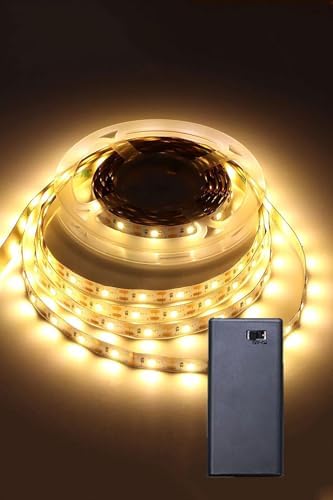 Günışığı Renk Pil Ile Çalışan Şerit Led 2 Metre Pilli Şerit Led (PİL DAHİL)