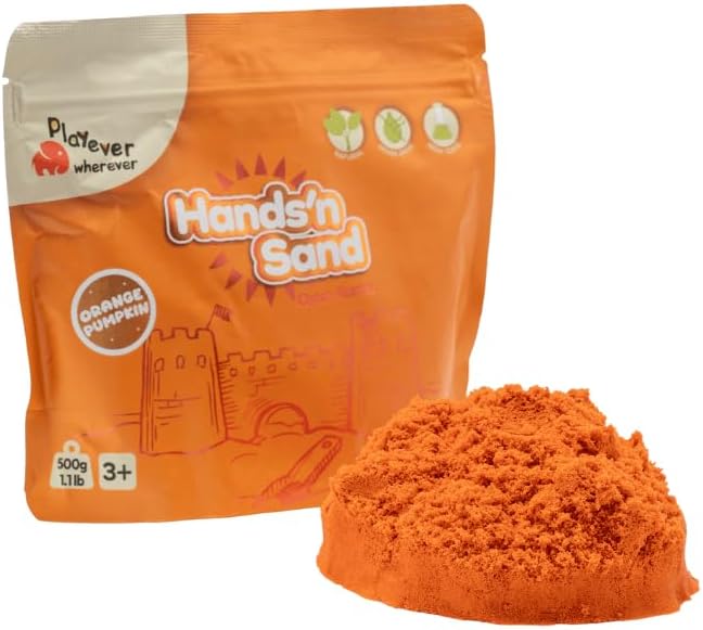 Alternative view of Playever Hands’n Sand Doğal Kinetik Oyun Kumu 500gr | Çocuklar İçin Güvenli, Toksik Madde İçermeyen, Yapışmayan, Kolay Şekil Alan Duyusal Oyun Kumu | Etkinlik Oyuncağı 3+ Yaş (Turuncu)