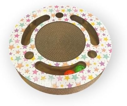 Alternative view of Rotipet Yıldız Desenli Toplu Yuvarlak Kedi Oyuncağı ve Tırmalama, 34 cm