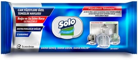 SOLO Aquablock Cam Yüzeylere Özel Temizlik Havlusu 30 Yaprak