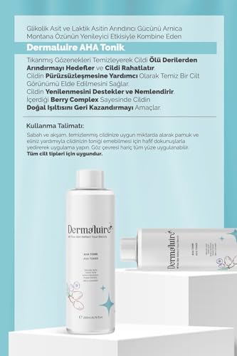 Alternative view of Dermaluire Akne Ve Sivilce Karşıtı, Gözenek Sıkılaştırıcı Aha Tonik 200ml (Glikolik Asit, Laktik Asit)