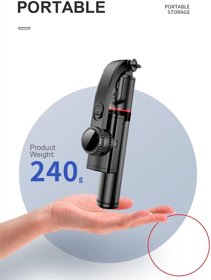 Gimbal Stabilizer Selfie Stick – 2’si 1 Arada Kablosuz Bluetooth Uzaktan Kumandalı, 700mm Ayarlanabilir Yükseklik, iOS & Uyumlu, Titreşim Önleyici Telefon Tripodu | L19