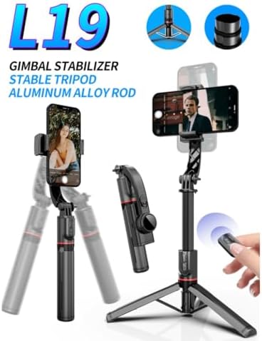 Alternative view of Gimbal Stabilizer Selfie Stick – 2’si 1 Arada Kablosuz Bluetooth Uzaktan Kumandalı, 700mm Ayarlanabilir Yükseklik, iOS & Uyumlu, Titreşim Önleyici Telefon Tripodu | L19