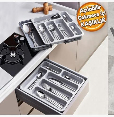 Alternative view of Çift Taraflı Ayarlanabilir Organizer Çekmece Içi Kaşıklık Uzayabilen Çatal Bıçaklık Düzenleyici