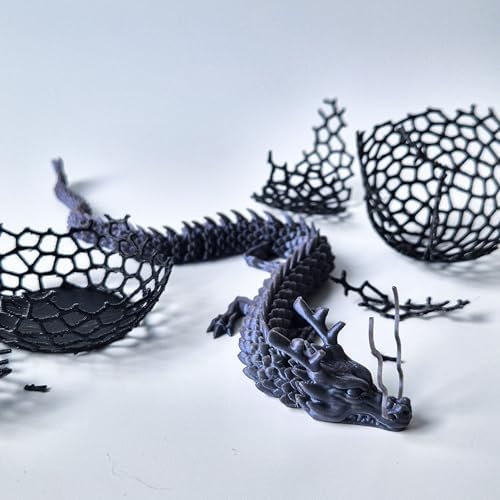 Alternative view of Hareketli Ejderha Oyuncak – Fantastik Eklemli Ejderha Figür, Mitolojik Tasarım & Koleksiyonluk Figür, 30 cm (Gece Mavisi)