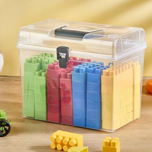 Alternative view of Ayarlanabilir Plastik Bölmeli Çok Amaçlı Taşınabilir Şeffaf Organizer Kutusu Makyaj Hobi Saklama Kutusu Ofis Masa İçin Araç-Gereç Kabı (Şeffaf, Büyük)