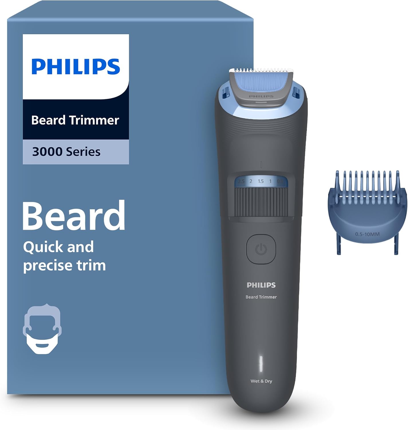 Alternative view of Beard Trimmer 3000 Serisi, Siyah, 20 Uzunluk Ayarı, Kendini Bileyen Bıçaklar, 60 Dakika Kablosuz Kullanım, USB-A Şarj, BT3617/15