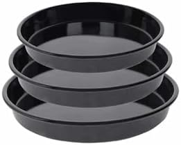 -Lab 6'Lı 20-24-26-28-30-32 Cm Siyah Parlak Yuvarlak Fırın Tepsi Seti Siyah 30 X 36