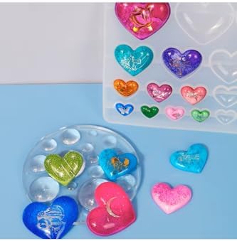Siliko World Çoklu Kolye Küpe Anahtarlık Bileklik Epoksi Reçine Kalıpları Aşk Şekli 4 Farklı Boy