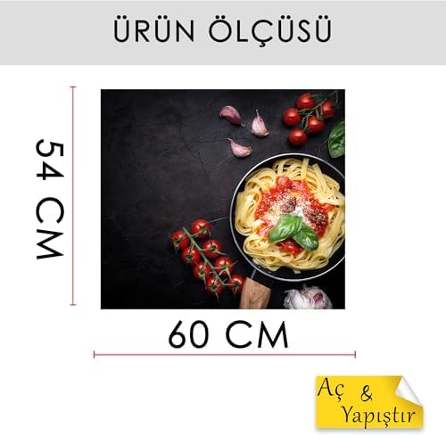 Alternative view of Mutfak Ocağı Arkası Domates Soslu Makarna Duvar Yapışkanlı Folyo - 60x54 cm
