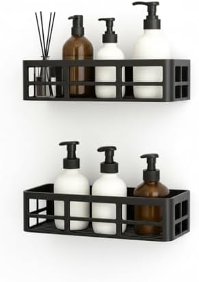 Alternative view of 2 Adet Yapışkanlı Banyo Organizer Duş Rafı – Delmeden Montaj, Su Geçirmez Banyo ve Mutfak Duvar Organizeri,Suya Dayanıklı Pratik Saklama Rafı 12x27x6.5 Cm