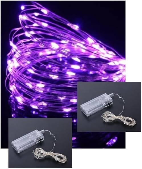 2 ADET - 3 Metre LED Işıkları Yılbaşı Kutlama | Dolap İçi Aydınlatma Pil İle Çalışan Işık Şeritleri | İç Mekan ve Dış Mekan Süslemeler Tv Arkası (mor)