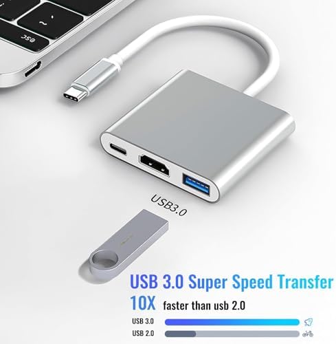Usb 3.1 Type C To Hdmi Usb 3.0 Çevirici Dönüştürücü Adaptör Kablosu Adaptör USB C HDMI 3-in-1, Lightning - HDMI kablosu, TV için, USB-A 3.0, Tak ve Çalıştır (AL4962)