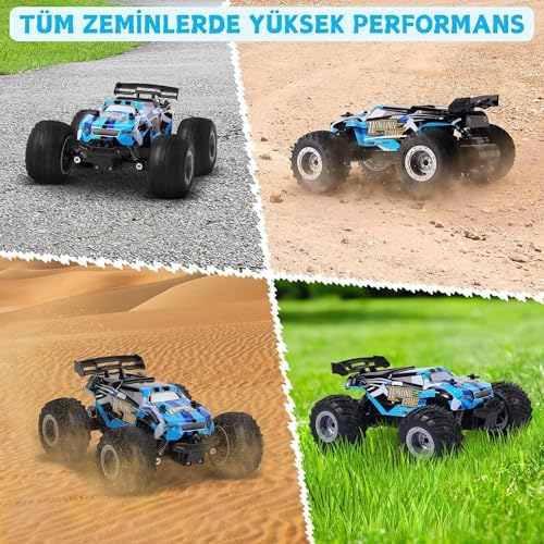 Alternative view of Giffy/Oyuncak 2.4 Ghz Uzaktan Kumandalı Şarjlı LED Işıklı Atan 15 Km Hız Yapan Off Road Araba 45 Dk Sürüş Süresi 1200 Mah Batarya (Mavi)