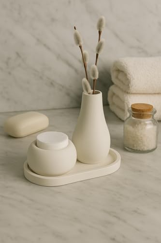 3 Parça El Yapımı Masaüstü Organizer Set – Minimalist Kalemlik, Mumluk ve Tepsi – Modern Masa Dekoru