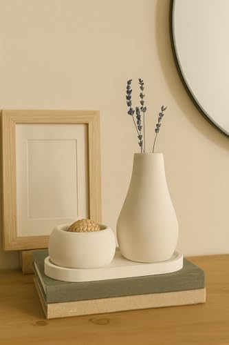 Alternative view of 3 Parça El Yapımı Masaüstü Organizer Set – Minimalist Kalemlik, Mumluk ve Tepsi – Modern Masa Dekoru