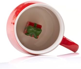 Alternative view of 3D Hediye Kutusu Biblolu Porselen Kupa - 350 Ml, Eğlenceli Ve Şık Tasarım,Kırmızı