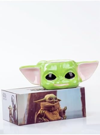 3D BabyYoda Kupa – Kulplu Porselen Kupa, 320 Ml, Özel Hediyelik Kutulu,Yeşil