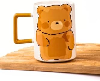 Alternative view of Sevimli Ayı Kabartmalı Porselen Kupa - 350 Ml, El Dekoru Boyama, Şık Ve Dayanıklı Kupa,Krem, MUG50K