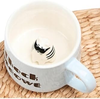 3D Kedi Figürlü Porselen Kupa – Eğlenceli Yazılı Ve Sürprizli Tasarım, 350 Ml,Mavi