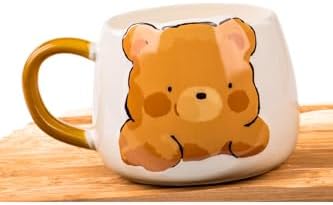 Alternative view of Sevimli Ayı Kabartmalı Porselen Kupa - 350 Ml, El Dekoru Boyama, Şık Ve Dayanıklı Kupa,Krem, MUG51K