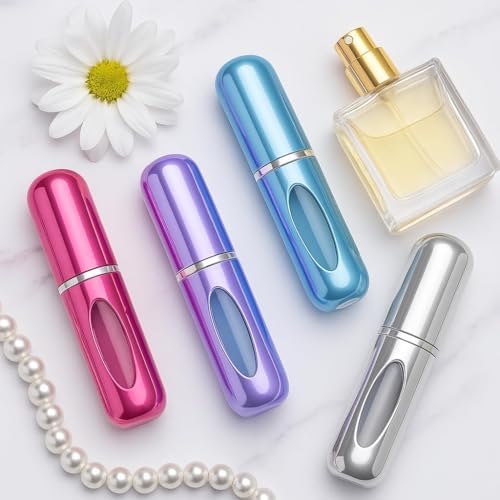 Alternative view of Mini Doldurulabilir Parfüm Şişesi – Taşınabilir Seyahat Boy Atomizer Cep Sprey Seti, Pompalı Dolum Kabı, Kompakt, Sızdırmaz ve Dayanıklı Tasarım (Modern, Gümüş)