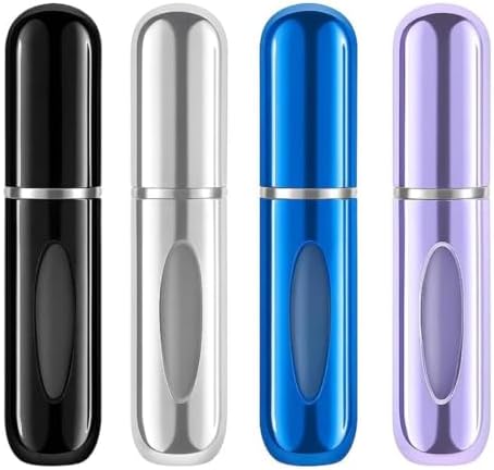 Alternative view of Mini Doldurulabilir Parfüm Şişesi – Taşınabilir Seyahat Boy Atomizer Cep Sprey Seti, Pompalı Dolum Kabı, Kompakt, Sızdırmaz ve Dayanıklı Tasarım (Modern, 4 Adet-Siyah, Gümüş, Lacivert, Lila)
