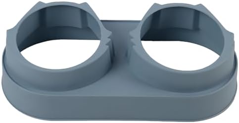 Çift Hazneli Plastik Mama ve Su Kabı – Mavi – Kaymaz Tabanlı, Dayanıklı & Hijyenik – Kedi/Köpek Mama Kabı – Kolay Temizlenebilir (33x17x5 cm)