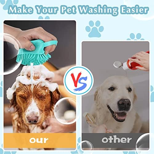 Alternative view of Turkuaz Şampuan Hazneli Kedi Köpek Yıkama Fırçası – Silikon Masaj Tarağı ile Evcil Hayvan Yıkama ve Tüy Temizleme – Kedi Köpek Banyo Fırçası