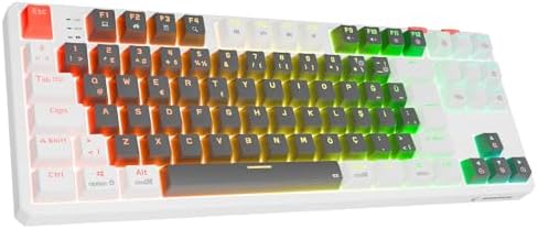 Alternative view of YORU TKL Gri/Beyaz Type-C Bağlantılı OUTEMU Red Swich Q Mekanik Gaming Oyuncu Klavye RGB