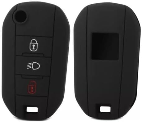 Alternative view of AutoHan Keys 208, 308, 301, 3008, 5008 Modelleri için Siyah Silikon Anahtar Koruma Kılıfı, 3 Tuşlu