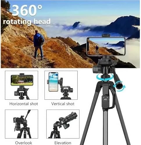 Alternative view of ® Profesyonel 150 cm, 3 Yönlü ve 360° Döner Kafa,Katlanabilir Telefon Tutucu, Bluetooth Kumandalı Selfie Çubuğu, iOS/ Uyumlu, Kamera ve ile Kullanılabilir Çantalı
