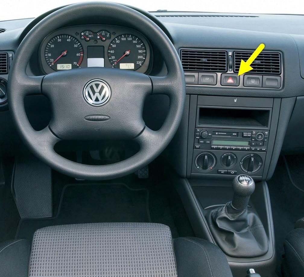Alternative view of Kırmızı Üçgen Dörtlü Flaşör Düğmesi 1J0953235J VW Golf 4 ile uyumlu 1998-2004