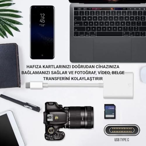 Alternative view of USB-C To SD/Hafıza Kart Okuyucu | Tak & Çalıştır Kamera Kart Dönüştürücü, Telefon, Tablet PC Uyumlu