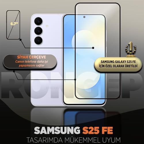 Alternative view of Galaxy S25 FE için Ekran Koruyucu 9H Sertlikte Anti-Static Temperli Cam Görüntü Kalitesini ve Dokunmatiği Etkilemeyen S25fe Cam Çizilme ve Darbelere Karşı Ekranı Kaplayan S25 FE Koruma